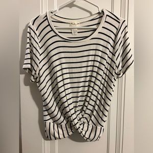 Striped crop tee shirt
